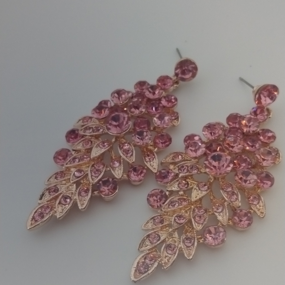 Champagne and Pink and gold Earrings